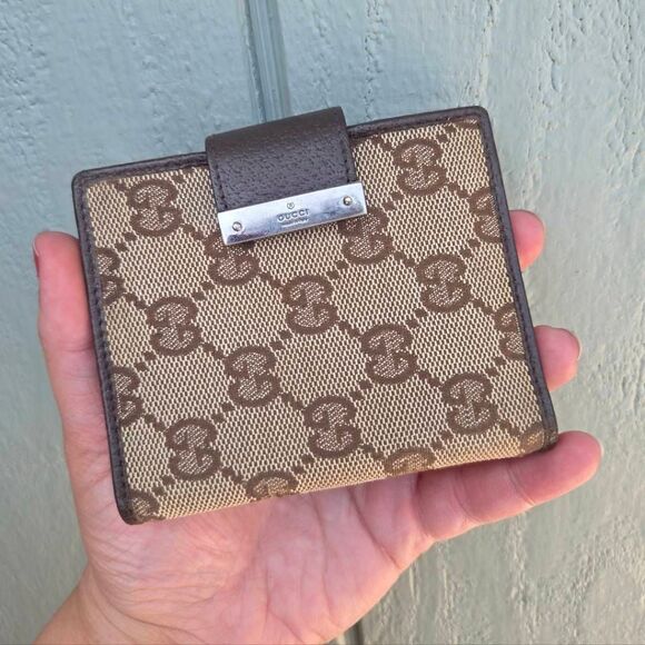 Vintage Gucci GG Monogram Agenda Cover Canvas and Leather with Pen - Picture 2 of 10